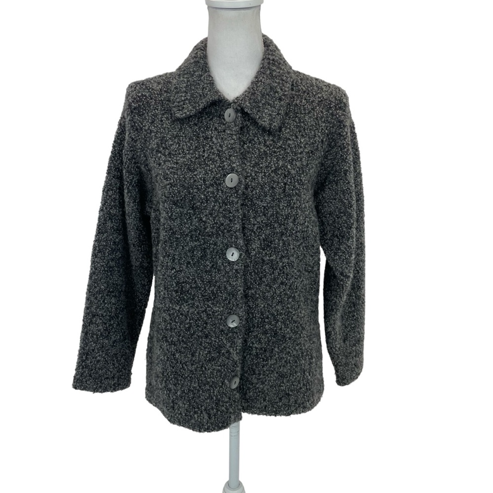 Talbots Wool Boucl Jacket Small Gray - image 2